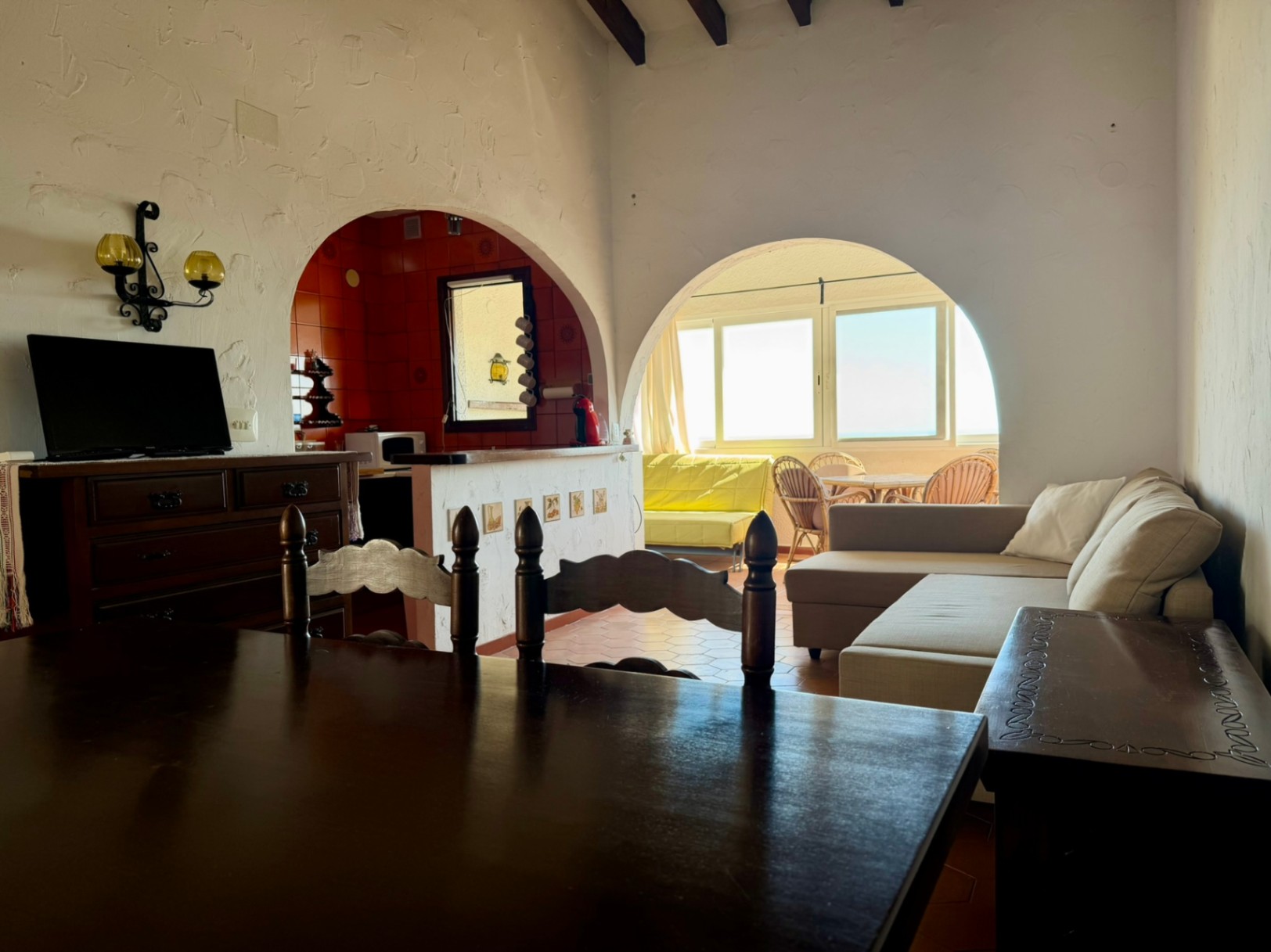 Apartamento de 1 dormitorio con impresionantes vistas al mar y al Peñón de Ifach en Benissa